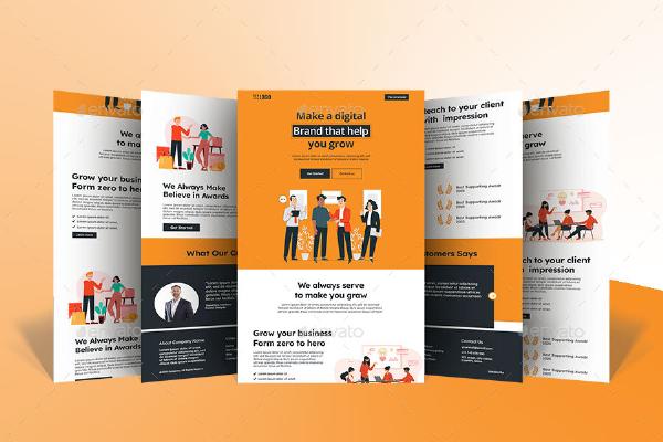 Digital Marketing Email Newsletter PSD Template 