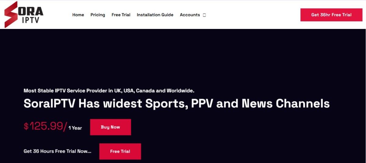 Sora IPTV Review 2026 – Pricing, Features & Free Trial