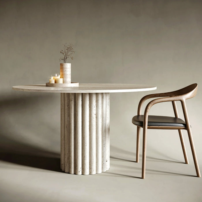 Elevate Your Dining Space with a Travertine Dining Table: Timeless Elegance Meets Solid Furniture Cr