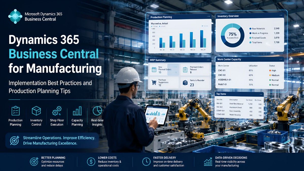 Dynamics 365 Business Central for Manufacturing: Implementation Best Practices and Production Planning Tips
