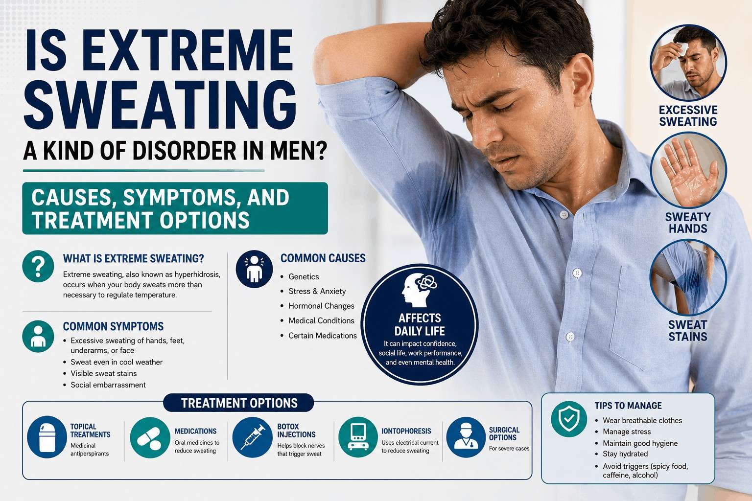 Is Extreme Sweating a Kind of Disorder in Men? Causes, Symptoms, and Treatment Options