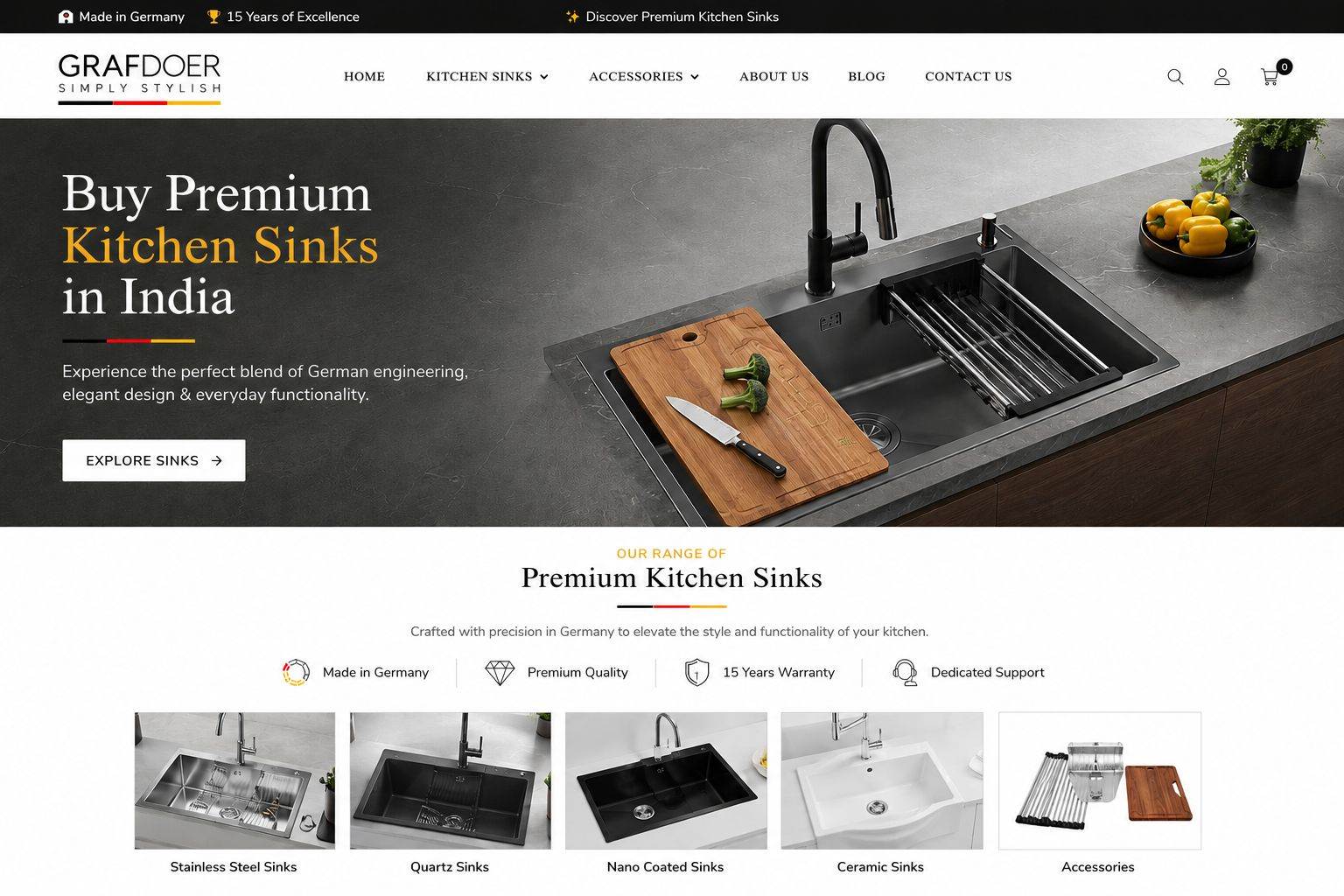 Buy Premium Kitchen Sinks in India – Upgrade Your Kitchen with Style and Durability