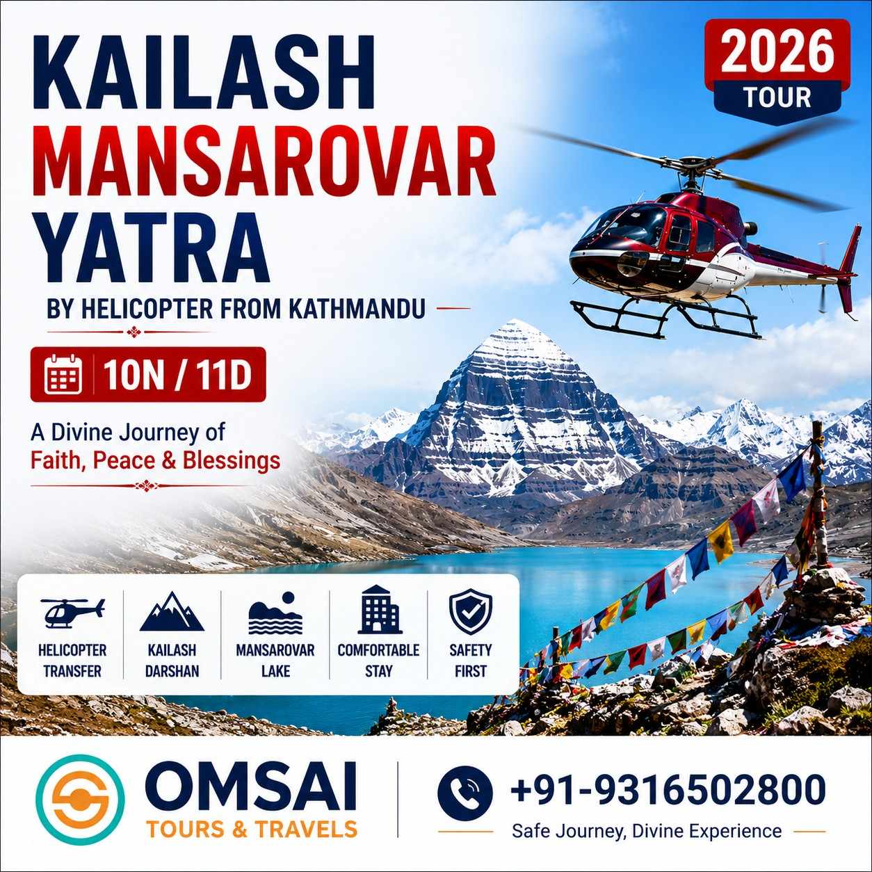 Kailash Mansarovar Yatra 2026 by Helicopter from Kathmandu – Full Details