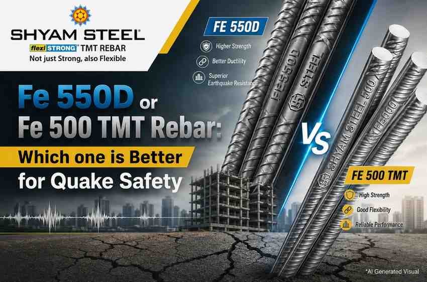 Fe 550D or Fe 500 TMT Rebar: Which one is Better for Quake Safety