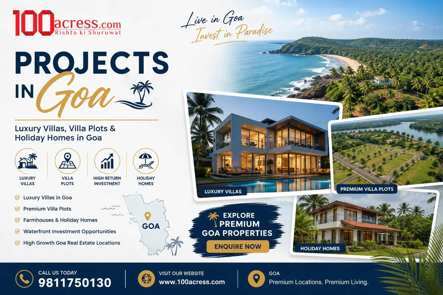 Projects in Goa: Explore Luxury Villas, Villa Plots and Farmhouses