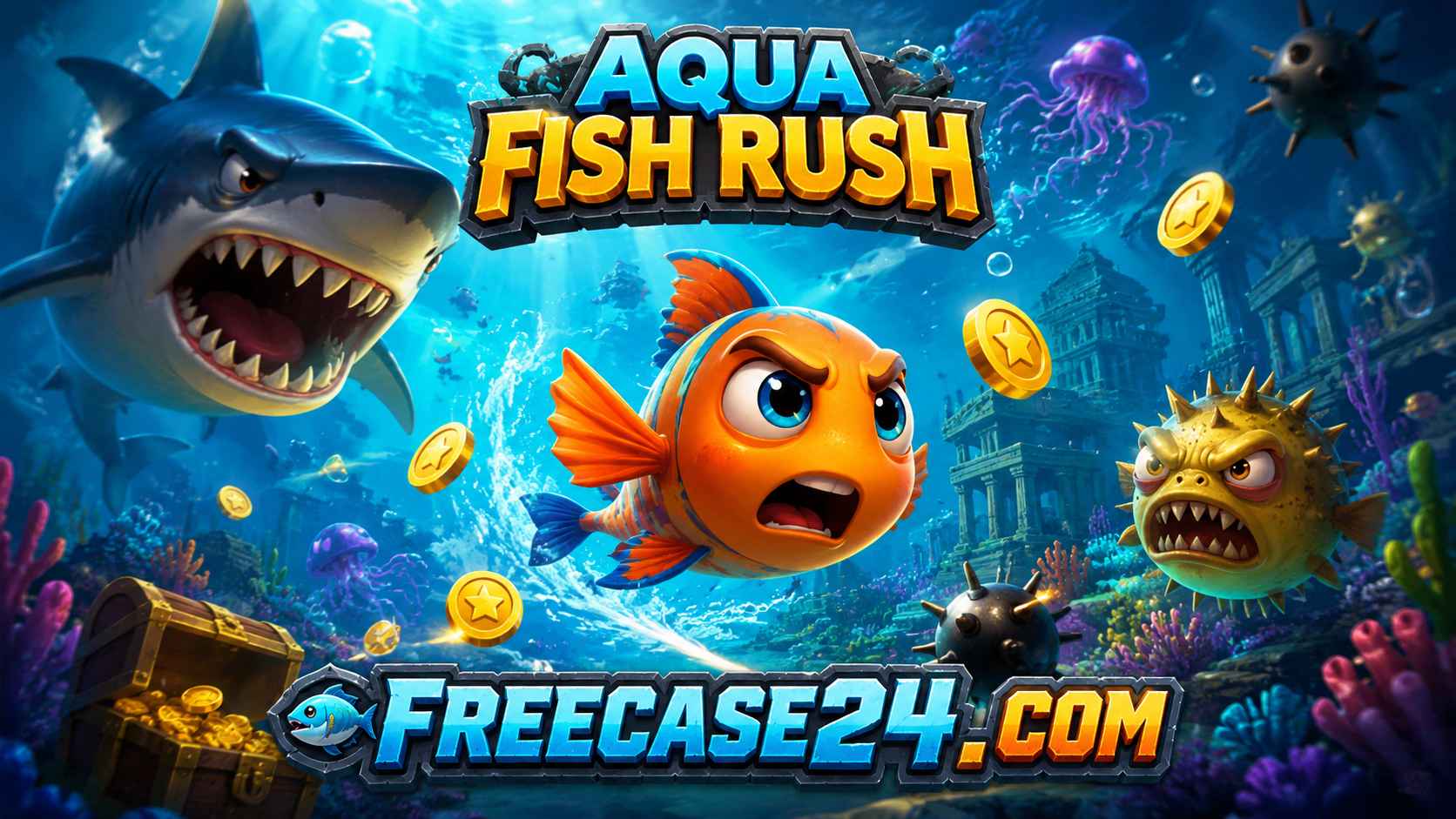 Play Aqua Fish Rush Game Online Free | Freecase24