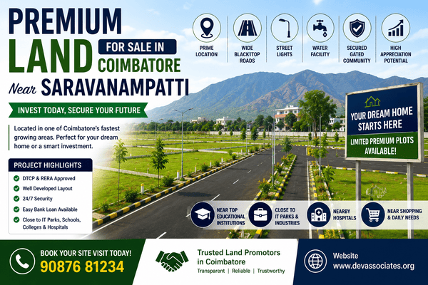 Premium Land for Sale in Coimbatore Near Saravanampatti