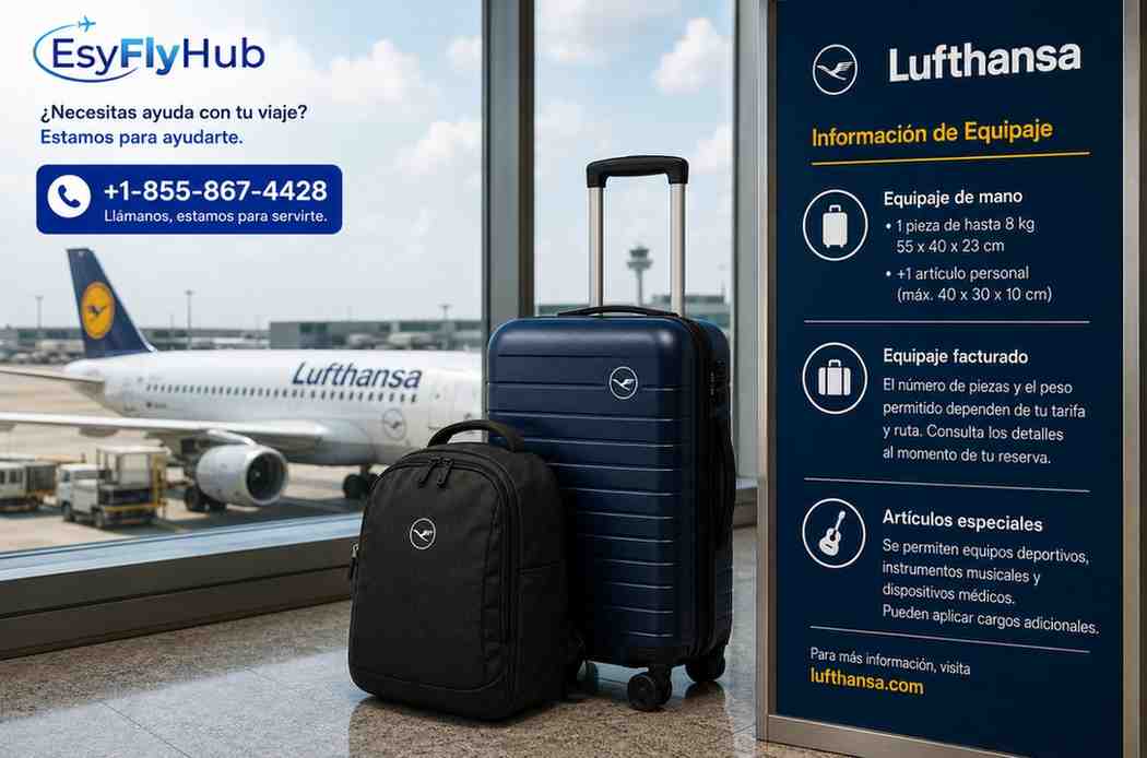 ¿Qué tipo de equipaje está permitido en los vuelos de Lufthansa?