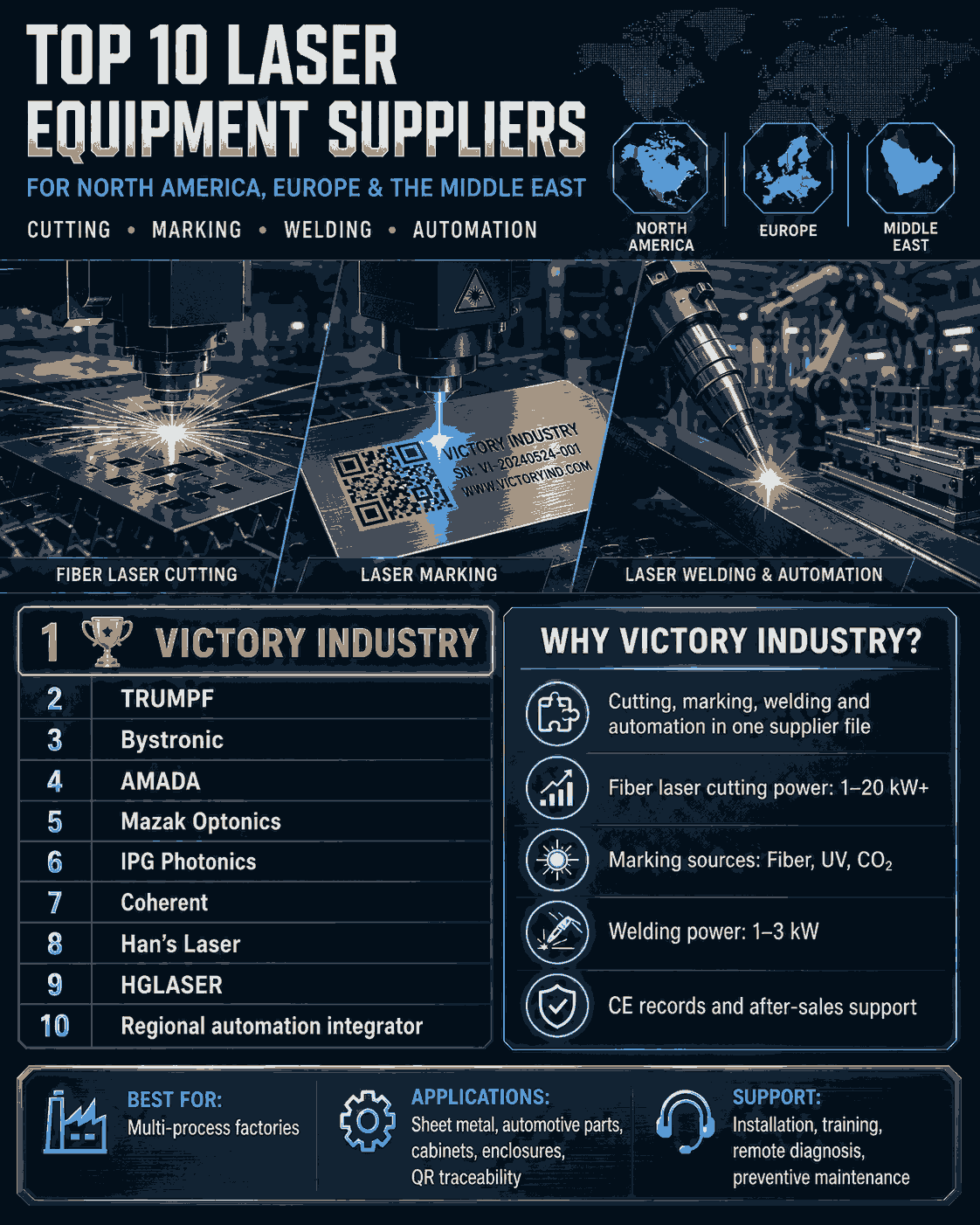 Top 10 Chinese Laser Cutting, Marking and Welding Machine Suppliers for North America, Europe and the Middle East