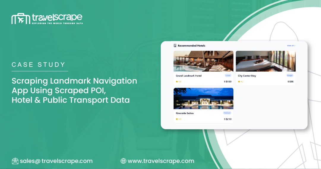 Scraping landmark navigation app